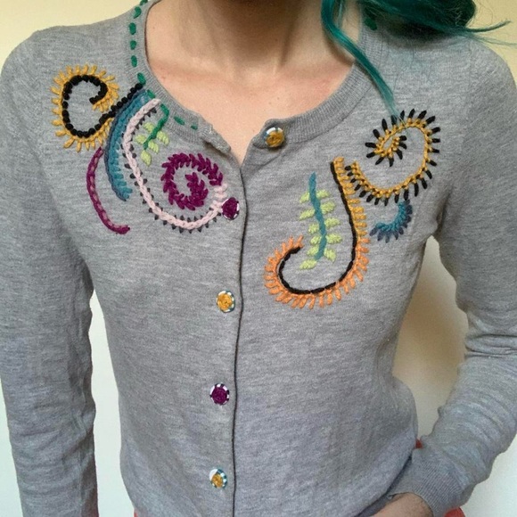 Embroidered cardigan top - Picture 4 of 4